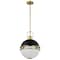 Nuvo Everton 2-Light Pendant 14 in. Matte Black & Brass Etched Opal Glass 60/7878 - alternate 1